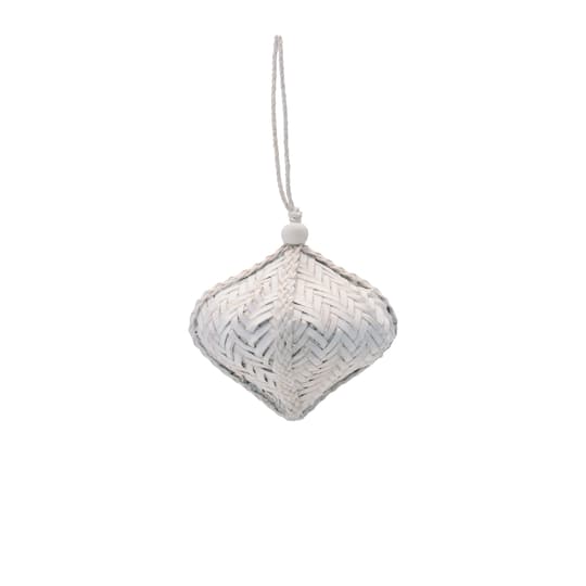 Melrose White Rustic Cane Ornaments Set